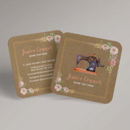 Quadrado Máquinas de costura cartão de visita