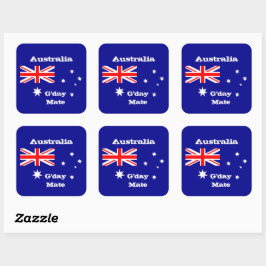 Quadrado Marca australiana e adesivo de moda australiano/es