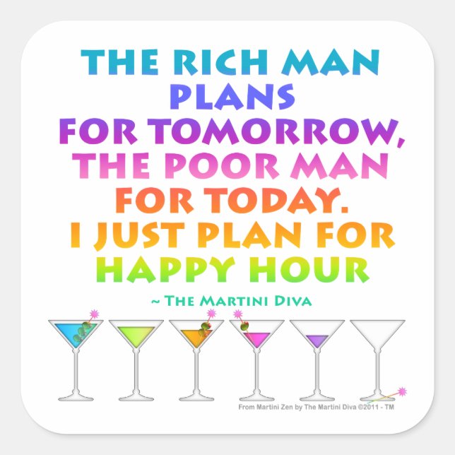 Quadrado MARTINI ZEN - Plano para Adesivo de Hora Feliz (Frente)