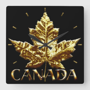 Quadrado Medalha Dourada de Relógio do Canadá Relógio de