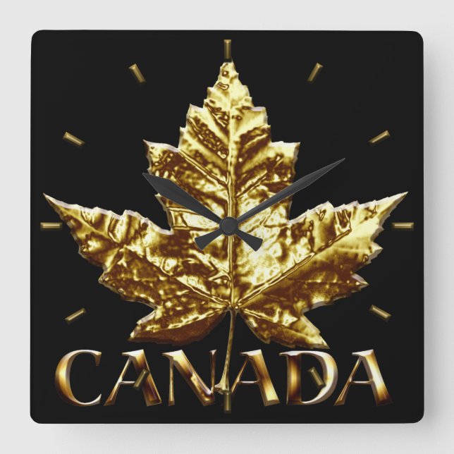 Quadrado Medalha Dourada de Relógio do Canadá Relógio de So (Frente)