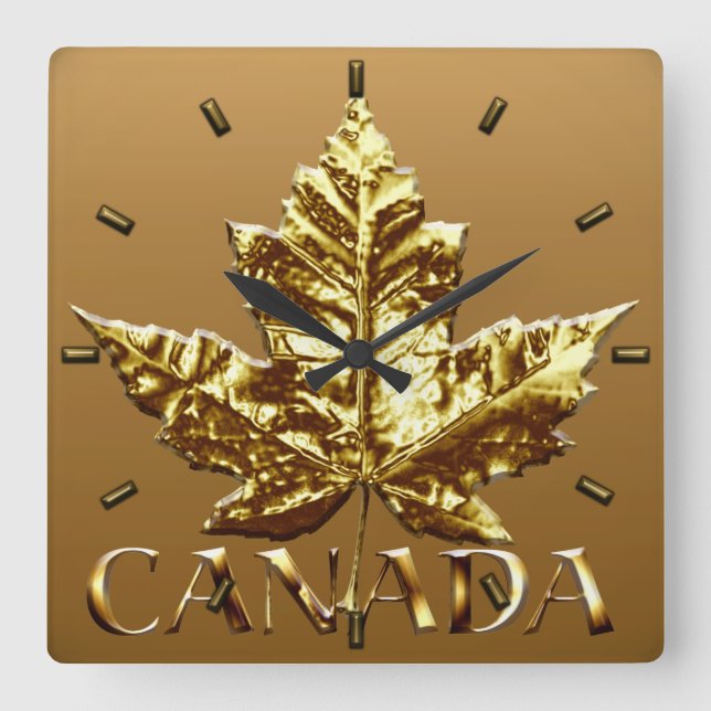 Quadrado Medalha Dourada de Relógio do Canadá Relógio de So (Frente)