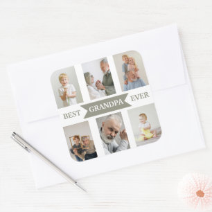 Quadrado Melhor Avô do Mundo   Adesivo de Fotos Personaliza