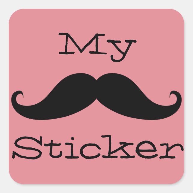 Quadrado Meu adesivo de bigode (Frente)