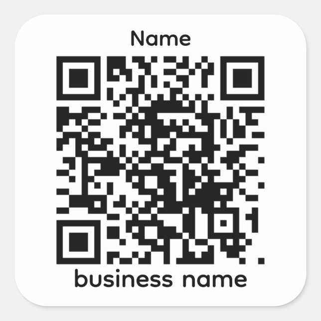 Quadrado Modelo de Adesivo QR (Frente)