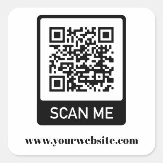 Quadrado Modelo simples do adesivo de código QR