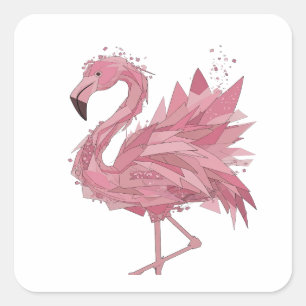 Quadrado Motivo de Adesivo Rosa Dinâmico FLAMINGO