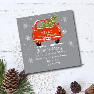 Quadrado Mudança do adesivo de endereço Carro de Natal com