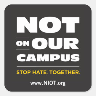 Quadrado Não no nosso adesivo do campus