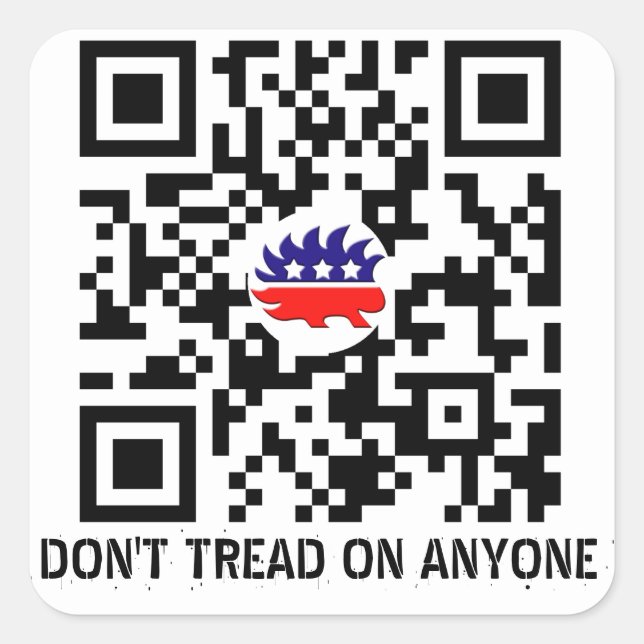 Quadrado Não pisar no adesivo QR do Partido Libertário de N (Frente)