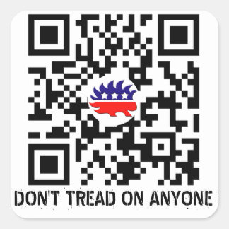 Quadrado Não pisar no adesivo QR do Partido Libertário de N