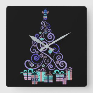 QUADRADO ****NATAL MODERNO**** RELÓGIO