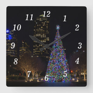 Quadrado Natal No Relógio De Muro De Dallas Centro