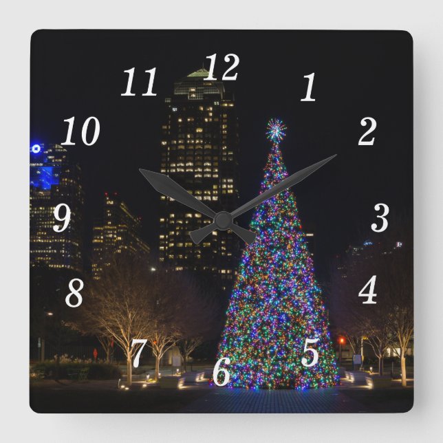 Quadrado Natal No Relógio De Muro De Dallas Centro (Frente)