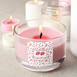 Quadrado Nome do adesivo XO - Dia de os namorados de padrão