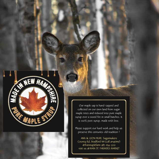 Quadrado Nome do Estado CARTÃO DE VISITA XAROPE MAPLE com g (Criador carregado)