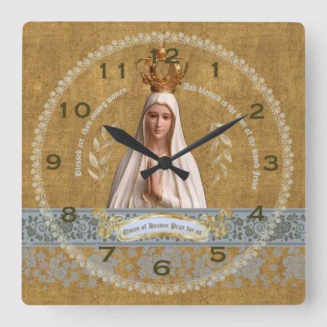 Quadrado Nossa Senhora do Relógio de Muro de Fátima (Frente)