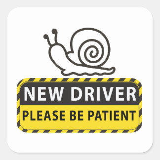 Quadrado novo adesivo de motorista - pára-choque de motoris