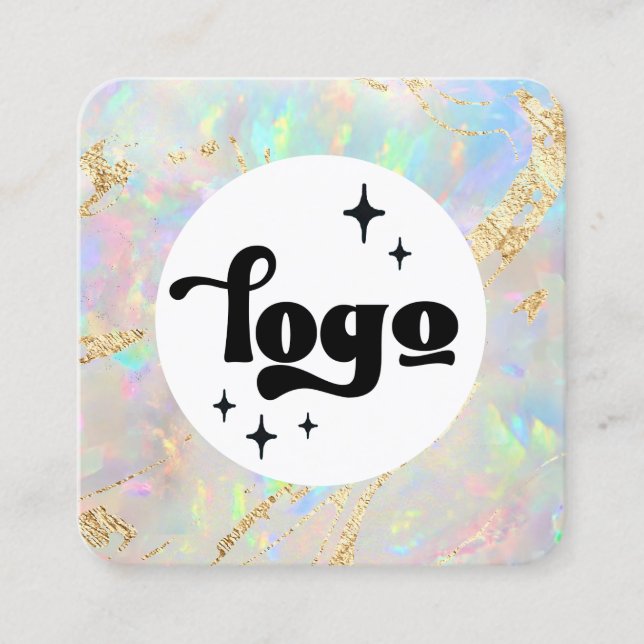 Quadrado novo cartão de visita design opal (Frente)