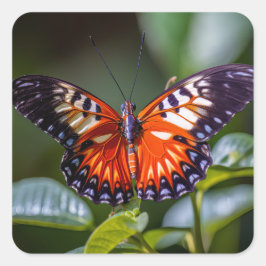 Quadrado O adesivo da borboleta mostra lindas cores