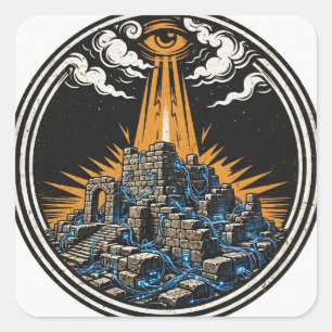 Quadrado O Adesivo da Ilha da Testemunha — Emblema Pulp