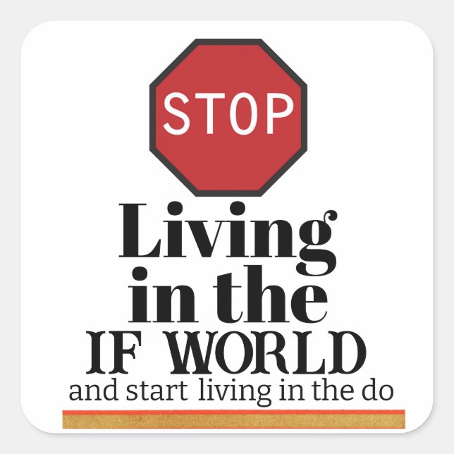 Quadrado O adesivo do mundo IF (Frente)