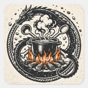 Quadrado O Adesivo O Cozinheiro e o Dragão — Pulp Emblem
