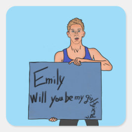 Quadrado O Próximo Passo Eldon Segurando o adesivo