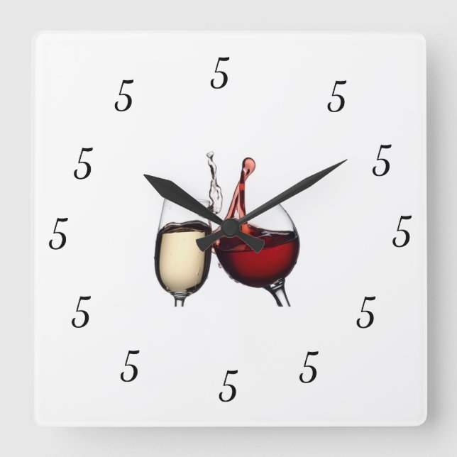 QUADRADO **O RELÓGIO 5:00*** QUE REALMENTE TEM "TODO O DIA" (Frente)