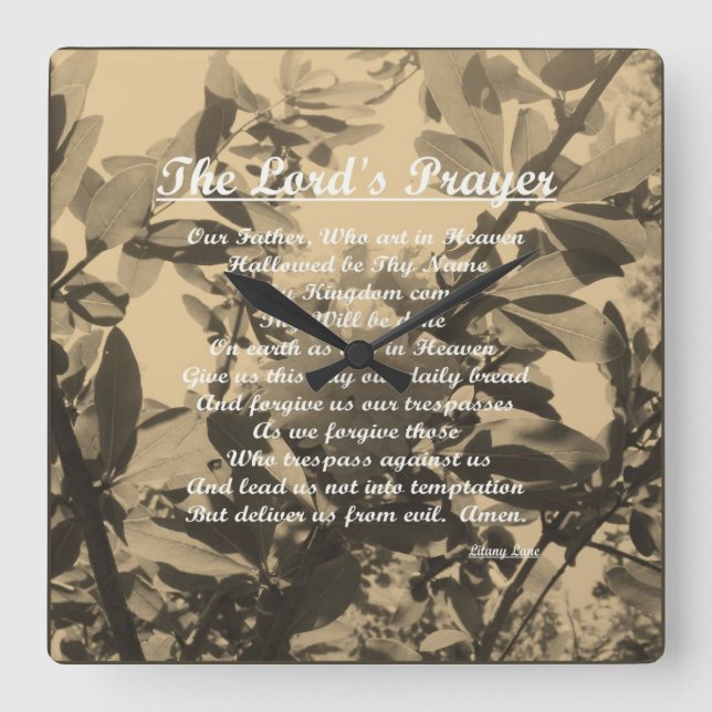 Quadrado O Relógio de Paredes da Praça Vintage (Frente)