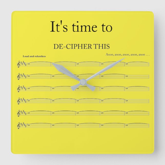 Quadrado O relógio engraçado do organizador (Frente)