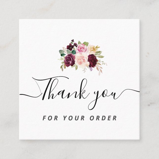 Quadrado Obrigado, script cartão de visita (Frente)