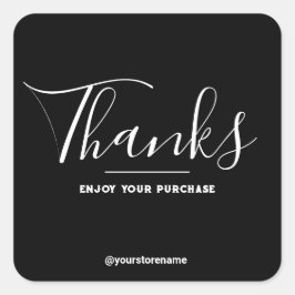 Quadrado Obrigados para o seu adesivo de compras