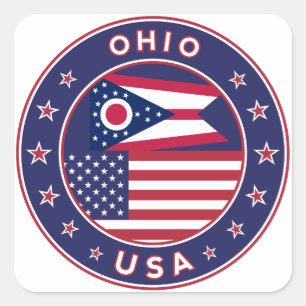 Quadrado Ohio, t-shirt de Ohio, adesivo de Ohio, capa de te