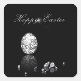 Quadrado Ovo de Páscoa brilhante - Adesivo