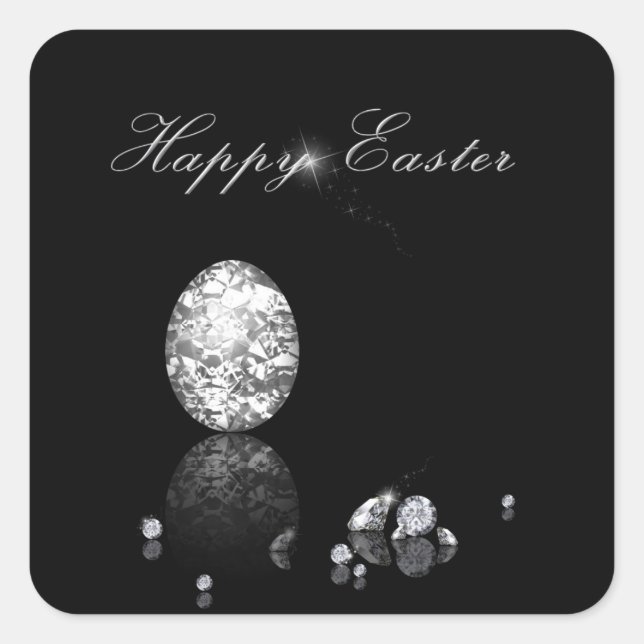 Quadrado Ovo de Páscoa brilhante - Adesivo (Frente)