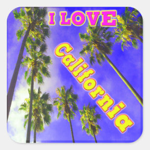 Quadrado "Palm Sky: ADORO O Adesivo de 1"