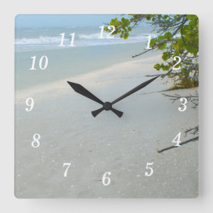 Quadrado Paz E Silêncio No Relógio De Muro Da Ilha Sanibel