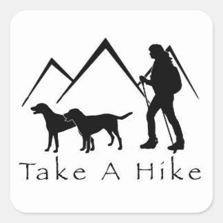 Quadrado Pegue um adesivo do Hike-Mutts