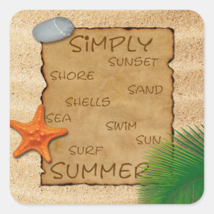 Quadrado Pergaminho no Fundo da Areia - Adesivo