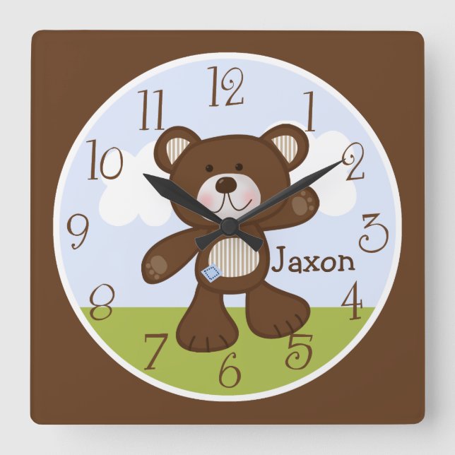 Quadrado Personalizado B para Relógio de Urso/Urso de Teddy (Frente)