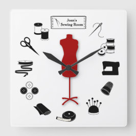 Quadrado Personalizar o relógio da parede do rótulo