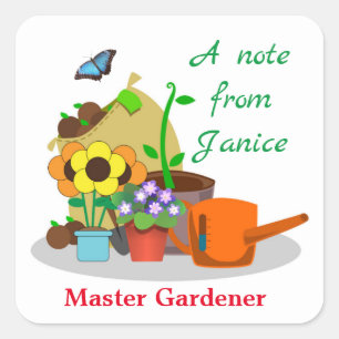 Quadrado Personalize o adesivo do Promocional Master Garden