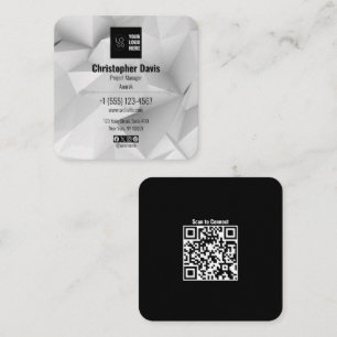 Quadrado Personalize Seu Cartão de Visita com Logo e Código