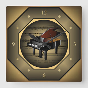 Quadrado ~ Piano ~ Folha de Relógio ~ Música ~ Única ~