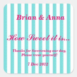 Quadrado Pink azul e rosa quente Como o adesivo doce