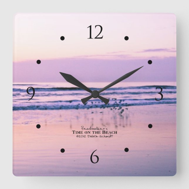 Quadrado Pistas de areia no amanhecer no Relógio de Praia d (Frente)