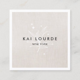 Quadrado Planta deixa Cartão de visita praça beige