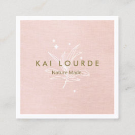 Quadrado Planta Rosa Esbranquiçada Deixa Cartão de visita q