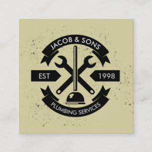 Quadrado Plumber Plumber Home Repares Cartão de visita